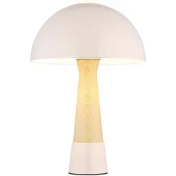 Retro Tischlampe Pilz in Holzoptik