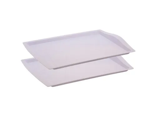 Engelland Tablett Serviertablett, Kunststoff, (Vorteils-Set, 2-tlg., L 46,5 x B 33 x H 3 cm), Moderne Verzierung, BPA-frei, rechteckig, Mehrweg, wiederverwendbar