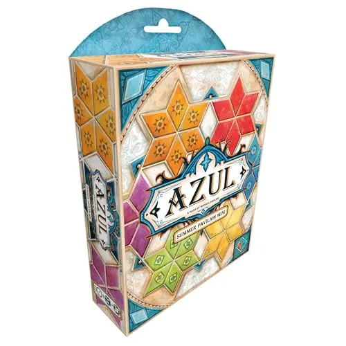 Azul Summer Pavilion Mini-Brettspiel, tragbare Reise-Edition, Strategiespiel, lustiges Familienspiel für Kinder und Erwachsene, ab 8 Jahren, 2–4 Spieler, 30–45 Minuten Spielzeit, hergestellt von Plan