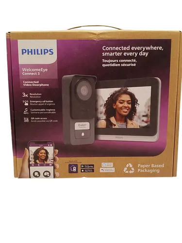 Philips WelcomeEye Connect 3 Video-Türsprechanlage WLAN Komplett-Set 1 - Haus-Alarmanlagen mit WLAN-Funktion für einfache Überwachung und Kommunikation, inklusive Batterie für sofortigen Einsatz.