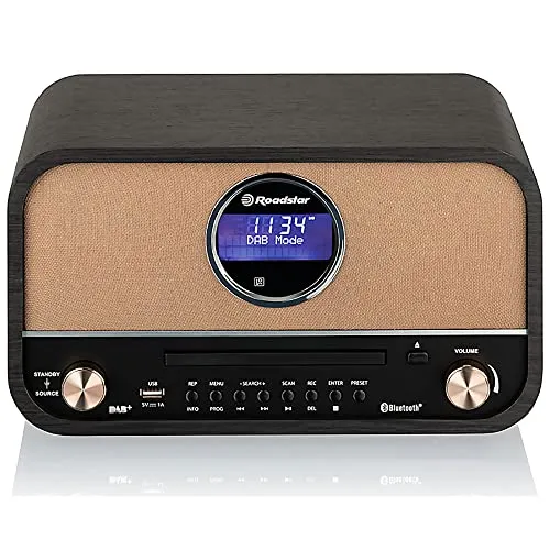 Roadstar Radio DAB+ HRA1782DBTBK – Home-Audio-Minisystem - Vielseitiges Home-Audio-Minisystem mit DAB+, FM-Radio und Bluetooth. Genießen Sie Ihre Musik über USB oder CD-Player mit 240 W Gesamtleistung und praktischer Fernbedienung.