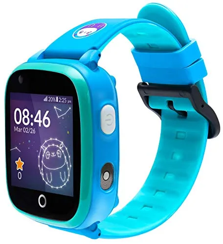SoyMomo - Intelligente Uhr für Kinder Space 1.0 - Smartwatch für Kinder mit GPS, Anrufe und Videotelefonie - Kinderortungsgerät mit SOS-Taste - Unbekannte Nummern Sperre - Blau