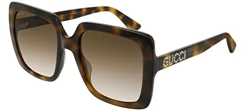 Gucci GG0418S Havana/Brown Shaded 54/20/140 Damen Sonnenbrillen
