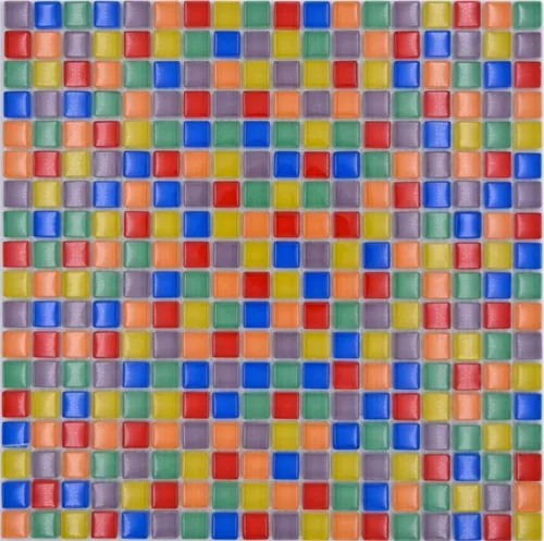 Glasmosaik Mosaikfliese bunt rot blau gelb grün Fliesenspiegel Badezimmer  ...