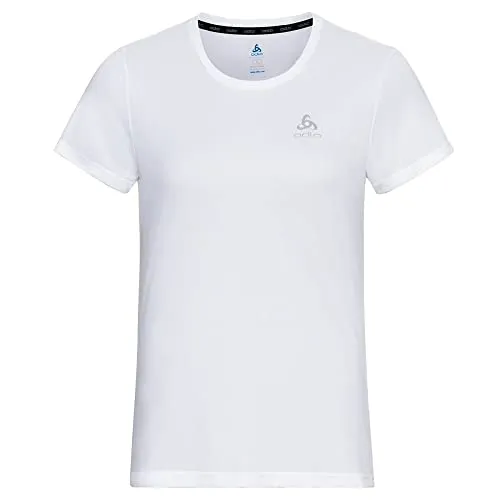 Odlo Essential Flyer Laufshirt Damen - Weiß, Größe XL - Damen-Laufshirt in Weiß, nachhaltig produziert und ideal für umweltbewusste Läuferinnen.