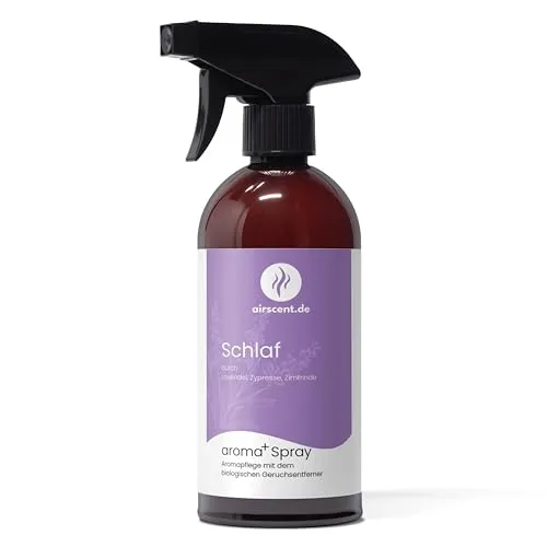 Schlaf Geruchsentferner Spray – Bio Raum- & Textilspray mit ätherischen Ölen – Lavendel Zypresse Zimtrinde – Aromapflege Duftspray 500 ml
