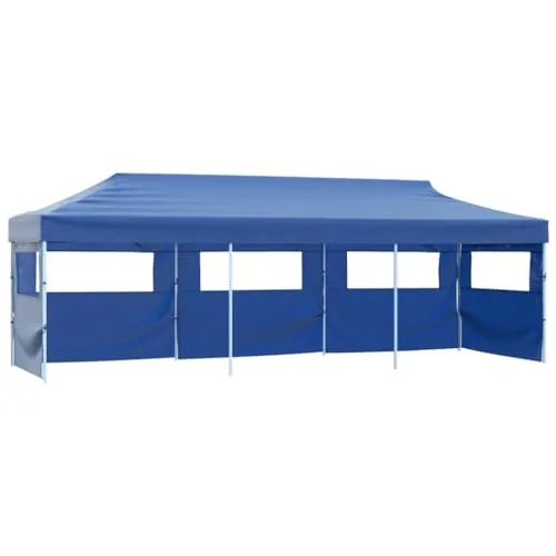 vidaXL Partyzelt 3x9m Blau mit 5 Wänden - Robustes Pavillon für Outdoor-Events, UV- und wasserbeständig, ideal für Partys und Hochzeiten, einfach aufbaubar und transportabel.