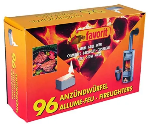 favorit Grillanzünder Anzündwürfel weiß, 96 Stück – Anzünder für Kamin, Grill und Ofen, (1-St)