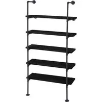 Berlinlodge Standregal Dunkelgrau aus Metall – 80x165x28 cm - Stylisches Standregal im Industriedesign mit 5 großzügigen Ablagefächern. Perfekt für Bücher oder Deko, bietet es eine praktische und dekorative Lösung für jedes Zimmer.