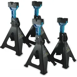 BITUXX 2 Paar Unterstellböcke Pro Line - 6000kg Tragkraft für LKW und PKW - Stützböcke im praktischen 4er Set, belastbar bis 6000kg pro Bock! Ideal für sicheres Abstellen von Fahrzeugen. Maße: 27 x 24 x 39 bis 60 cm, mit austauschbaren Gummiauflagen.