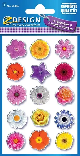 Avery Creative 3D Sticker Aufkleber Blumen Blüten Flower Floral Geschenk Deko