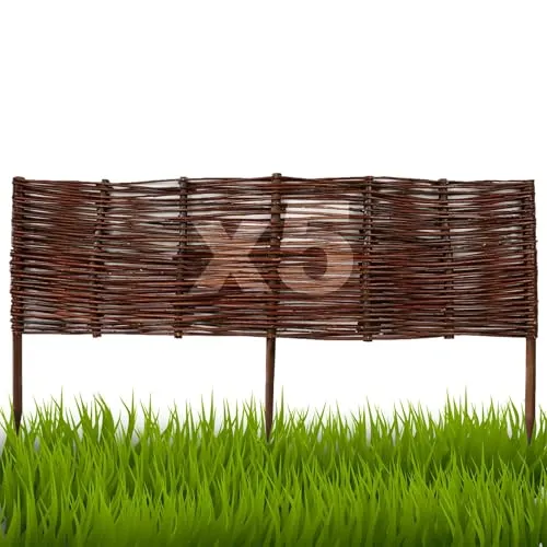 Floranica Weidenzaun 5 Stück Beetbegrenzung 20 cm x 100 cm - Dekorative Zäune: Handgeflochtener Weidenzaun aus nachhaltiger Weide, ideal für Beeteinfassungen und als stilvolle Gartenumrandung.