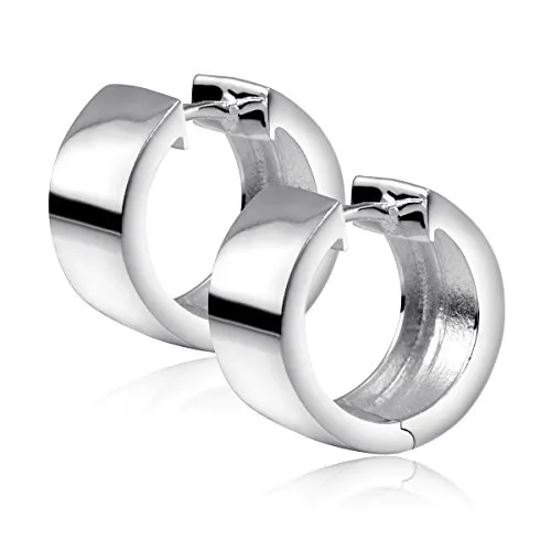 MATERIA Damen Creolen Silber 925er - Stilvolle 15mm Ohrringe mit Geschenk-Box - Elegante breite Creolen aus hochglanzpoliertem 925er Sterling Silber, nickelfrei und anlaufgeschützt. Ideal für jeden Anlass, geliefert in einer schicken Geschenk-Box.