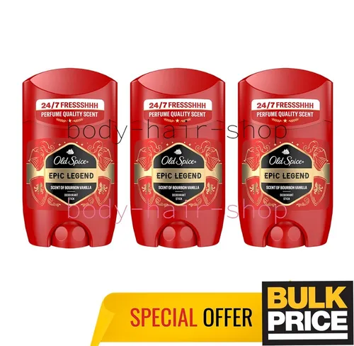 Old Spice Epic Legend Stick Deodorant 24H Geruchsschutz Bourbon Vanille 3er Pack