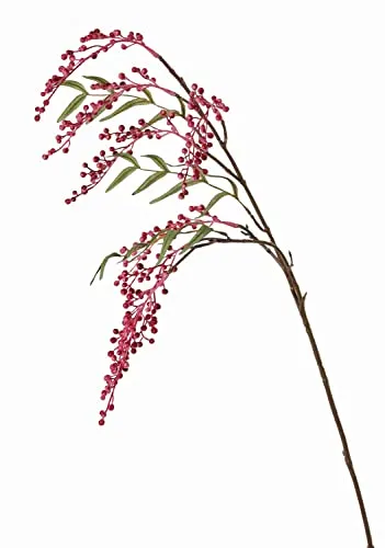 artplants.de Kunst Ebereschen Zweig Jannah mit Früchten, rot, 85cm - Kunststoff Zweig