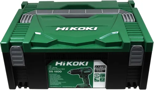 HiKOKI Akku-Bohrschrauber DS18DD 18V 55Nm - Akkuschrauber mit bürstenlosem Motor, 20-stufiger Drehmomenteinstellung und LED-Arbeitslicht. Inklusive 2x 3,0Ah Akku und Ladegerät, ideal für präzises Bohren und Schrauben in Holz und Stahl.