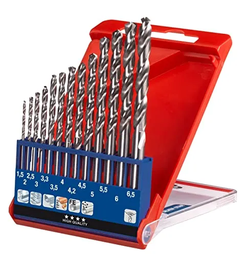 kwb Silver Star Metallbohrer-Satz, HSS-G – 13-teiliges Bohrer-Set für schnelles und präzises Bohren in Metall