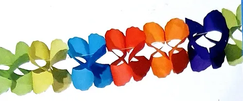 Girlande Papier 6 mtr kräftige Farben Kinder Erwachsenen Garten Party Neu