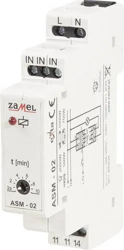Zamel ASM-02 Treppenlichtzeitschalter Hutschiene 230 V - Smart Home-Beleuchtungskits & -hubs, automatischer Lichtschalter für Treppen, sorgt für mehr Sicherheit und Energieeffizienz.