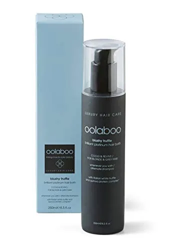 OOLABOO Blushy Truffle Brilliant Platinum Hair Bath, 250 ml - Silbershampoo zur Bekämpfung unerwünschter Gelb- und Goldtöne, pflegt das Haar intensiv und sorgt für brillanten Glanz.