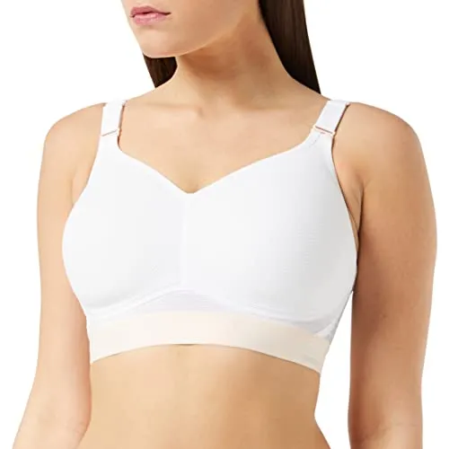 TriAction Damen Gepolstert Sport-BH Hybrid Lite P, Weiß (Gr. 70C) - Funktionsunterwäsche mit innovativem Dynamic Lite Gewebe für optimale Passform und Flexibilität. Leicht gepolsterte Cups und verstellbare Träger sorgen für höchsten Tragekomfort.