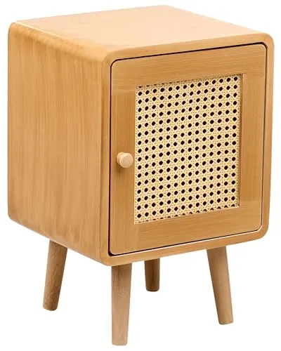 Produktbild Nachttisch Rattan Lefroy – Boho Rustikal in Hellbraun