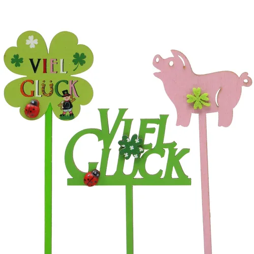 Dekorativer Silvesterstecker Glücksbringer für Tisch- und Geschenkdeko, 12