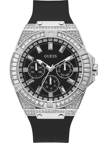Guess Zeus GW0208G1 Herren Uhr - Moderne Herrenuhr mit 47mm Edelstahlgehäuse, 5 ATM wasserdicht und multifunktional mit Leuchtzeigern. Ideal für stilbewusste Männer.