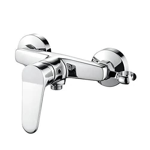 Ibergrif Duscharmatur, Einhand-Brausebatterie, Wandmontage, Wasserhahn Dusche Einhebelmischer, mit Duschkopfhalterung, Chrom M12059-1