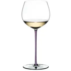 Riedel Fatto A Mano Weißweinglas Chardonnay Violett – Handgefertigt - Elegantes Weißweinglas für oaked Chardonnay mit grünem Stiel. Handarbeit sorgt für einzigartigen Charakter und optimale Aromaentfaltung. Spülmaschinengeeignet für den Alltag.