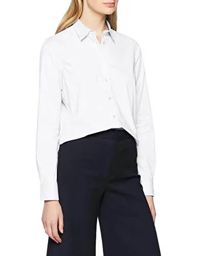 GANT Damen SOLID Stretch Broadcloth Shirt Bluse, White, 44 - Blusen & Tuniken für Damen, hochwertiges Stretchmaterial für optimalen Tragekomfort und elegante Passform.