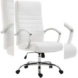 CLP Bürostuhl XL Valais - Ergonomischer Drehstuhl mit Armlehnen - Bürostuhl mit Kunstlederbezug und gepolsterter Sitzfläche, ideal für bis zu 136 kg. Stufenlos höhenverstellbar für optimalen Sitzkomfort und 360° Drehbarkeit.