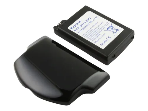 AccuCell Akku passend für Sony PSP-S110, Li-Polymer, 3,7V, 1800mAh, 6,7Wh, 2nd Generation, mit extra hoher Leistung, mit Gehäuseabdeckung