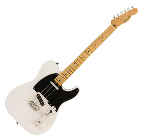 Squier Classic Vibe '50s Telecaster MN White Blonde - Gitarren, klassische Bauweise mit Pinienkorpus und Ahornhals, ausgestattet mit 2 x Fender Designed Alnico Single-Coil Tonabnehmer für authentischen Klang.