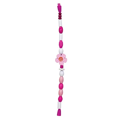 Eichhorn 100003426 - Holzperlen-Set in Blumenbox, 275-teilig, versch. Farben und Formen - inkl. Schnüren und Verschlüssen, Ahornholz Bunt