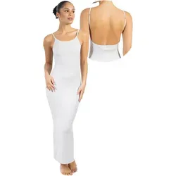 Smilodox Maxikleid Aveline Backless, Figurbetontes Rückenfreies Rippstrickkleid Knöchellanges elastisches Sommerkleid, Alltag & besondere Anlässe grau XS