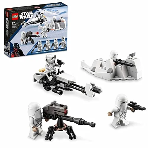 LEGO 75320 Star Wars Snowtrooper Battle Pack – Bauspaß für kleine Fans - Erlebe spannende Abenteuer mit dem LEGO Star Wars Snowtrooper Battle Pack! Enthält 4 Figuren, Waffen und einen Düsenschlitten für actionreiche Spielmomente. Ideal für kreative Bauten und Rollenspiele.