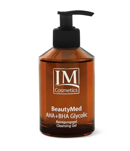 Genius IM Cosmetics BeautyMed AHA + BHA Glycolic Reinigungsgel- Salicylsäure Peeling Cleanser, porentief reinigend für reine Haut gegen Pickel & Mitesser- Gesichtsreinigung, 200 ml- Dr. Michaela Fuchs