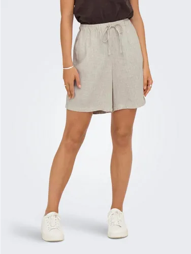 ONLY ONLSIESTA MW PULL-UP LINEN BL SHORTS OS - Damen Shorts aus leichtem Leinen, ideal für warme Tage. Figurumspielendes Design und elastischer Bund sorgen für perfekten Tragekomfort.
