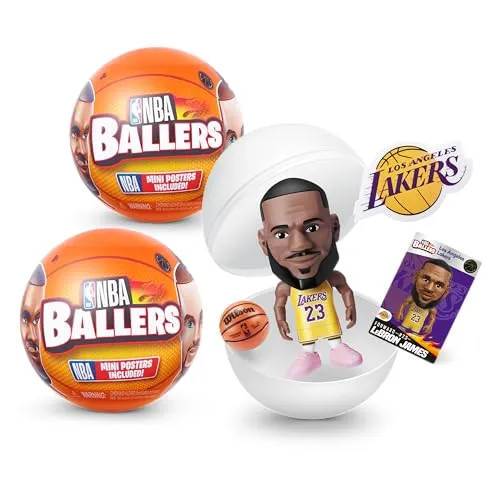 Surprise 2 Kapseln NBA Ballers von ZURU, Unboxing_Spielzeug für Jungen, Realistisches Miniatur-Basketball-Sportspielzeug 5