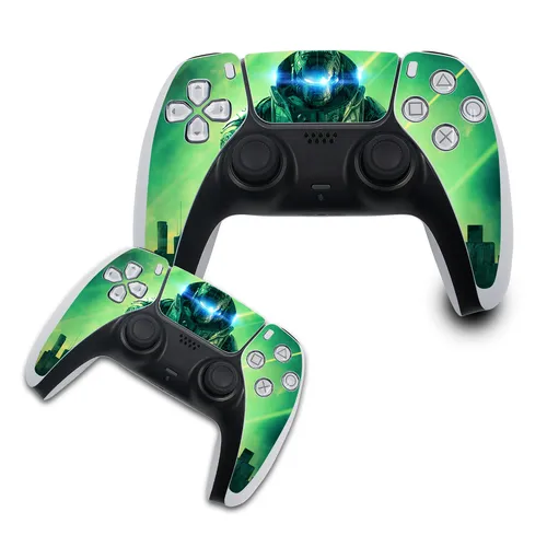 Schutzfolie Controller Set Aufkleber Gaming Folie Cyberpunk Soldier R140-19