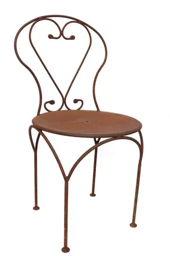 Garten Dekostuhl aus Metall in Edelrost, Blumenhocker rostige Gartendeko ...