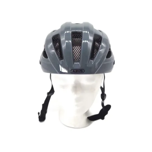 ABUS Rennradhelm Macator - Sportlicher Einsteigerhelm für Damen und Herren, Grau Glänzend, Größe S - Fahrradhelme mit In-Mold Fertigung für hohe Sicherheit und Tragekomfort. Ideal für Zopfträger dank höhenverstellbarem Verstellsystem. Inkl. abnehmbarem Schirm für zusätzlichen Schutz.