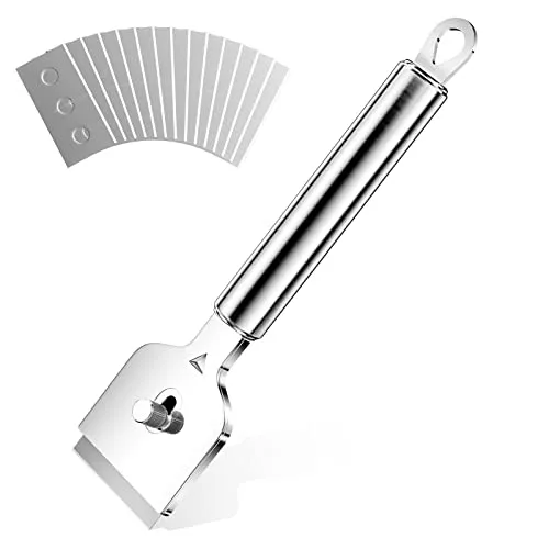 Gvolatee feldschaber mit ergonomischen Griff feldschaber Metall, Schaber feld mit 14Pcs Ersatzklingen, Glasschaber feld, Kochfeldschaber, feld Kratzer Entfernen für Reinigung Von Backofen