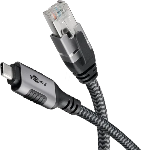 Goobay Ethernet-Kabel USB-C auf RJ45 7,5 m - Schnelle Verbindung für Ihr Netzwerk - Netzwerkadapter: Hochwertiges Ethernet-Kabel für stabile Internetverbindungen, ideal für Streaming und Gaming.