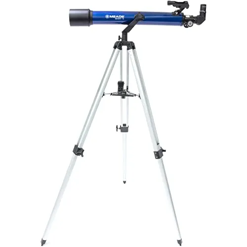 Meade Instruments 209003 Infinity 70AZ Refraktor-Teleskop, Metallic-Blau - Teleskop mit 70 mm Blende und 700 mm Brennweite, ideal für präzise Beobachtungen von Tag und Nacht. Inklusive Zubehör und astronomischer Software für ein umfassendes Erlebnis.