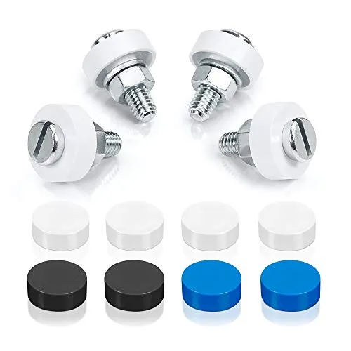 Kennzeichenschrauben | M6 x 20 | Komplett-Set | 4 Schrauben + Muttern + Abdeckkappen | für Kfz & Motorrad Kennzeichen | Kennzeichenhalter