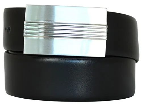 Brazil Lederwaren Anzuggürtel mit Koppelschließe 3,5cm | Glatter Ledergürtel 35mm | Anzug-Gürtel mit massiver Koppelschließe | Braun 90cm