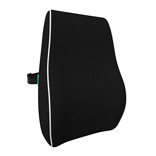 bonmedico Cuscino per sedia da ufficio, casa, ufficio, Auto, cuscino lombare ergonomico, supporto lombare in Memory Foam, Wellness Nero (Größe S)