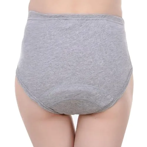Waschbarer Inkontinenz Slip Hosen Höschen Inkontinenz Slip für Damen Atmungsaktives Gewebe Auslaufsichere Unterwäsche Waschbar Wiederverwendbar Frauen Inkontinenz,3XL,Grey